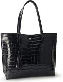 img 3 attached to Stylish Pebbled Leather Shoulder Handbag - Women's Must-Have for Minimalist Fashion