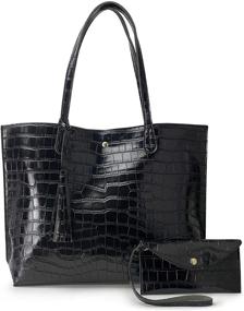 img 4 attached to Stylish Pebbled Leather Shoulder Handbag - Women's Must-Have for Minimalist Fashion