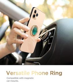 img 2 attached to Держатель для телефона GVIEWIN Marble Phone Ring - Держатель для пальца телефона, подставка для телефона, магнитное автомобильное крепление, совместимо с iPhone 13 Pro Max/13 Pro/12 Pro Max/11 и другими смартфонами (Зеленый/Золотой)