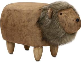 img 4 attached to 🦁 CRITTER SITTERS Lion Ottoman - Plush Mane, Durable Legs - Nursery, Bedroom, Playroom & Living Room Decor