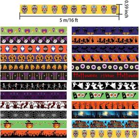 img 3 attached to 🎃 Aneco 24 Rolls Halloween Washi Tapes Set - Bat, Pumpkin, Skull Patterns - DIY Paper Masking Tape for Halloween Office Party Supplies