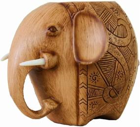 img 4 attached to 🐘 Resin Carving Elephant Pencil Holder - Stylish and Creative Pen Holder for Office or School Use