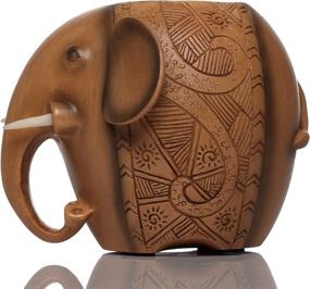 img 3 attached to 🐘 Resin Carving Elephant Pencil Holder - Stylish and Creative Pen Holder for Office or School Use