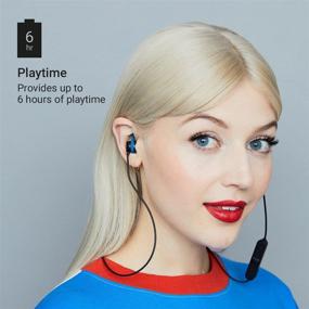 img 1 attached to 🎧 Беспроводные Bluetooth наушники JAM, устойчивые к поту для спорта - 6 часов воспроизведения, громкой связи, магнитное управление шнуром, легкий дизайн - черный