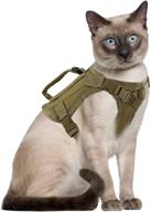 🐱 tactical cat harness: adjustable, escape proof, and breathable for walking large cats & small dogs - easy control pet vest with handle logo