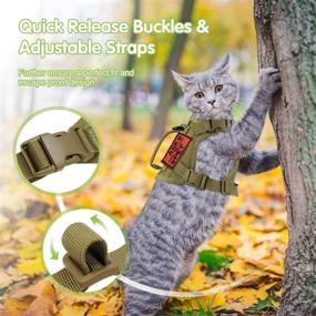 img 3 attached to 🐱 Tactical Cat Harness: Adjustable, Escape Proof, and Breathable for Walking Large Cats & Small Dogs - Easy Control Pet Vest with Handle