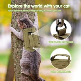 img 2 attached to 🐱 Tactical Cat Harness: Adjustable, Escape Proof, and Breathable for Walking Large Cats & Small Dogs - Easy Control Pet Vest with Handle