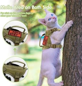 img 1 attached to 🐱 Tactical Cat Harness: Adjustable, Escape Proof, and Breathable for Walking Large Cats & Small Dogs - Easy Control Pet Vest with Handle