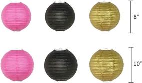 img 1 attached to Vibrant Hot Pink, Gold, and Black Party Decorations: Premium 50 Piece Party 💖 Supply Set Featuring Paper Pom Poms, Lanterns, Garlands, Balloons, and Confetti Kit (Hot Pink)