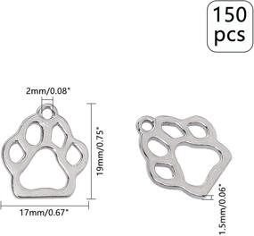 img 3 attached to 🐾 PH PandaHall 150pcs Dog Paw Prints Charms: Gunmetal Animal-themed Paw Footprint Pendant Set for DIY Crafts & Jewelry Making