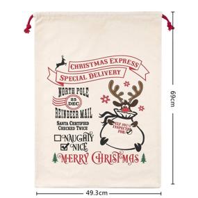 img 2 attached to 🎅 HBlife Personalized Santa Sack - Christmas Gift Bag, Cotton with Drawstring, Size 27