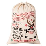 🎅 hblife personalized santa sack - christmas gift bag, cotton with drawstring, size 27 logo
