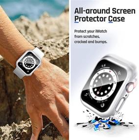 img 1 attached to Водонепроницаемый чехол Goton совместим с Apple Watch 40 мм SE Series 6 5 4 с защитным стеклом для экрана