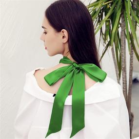img 3 attached to Lujuny Long Thin Chiffon Scarf Women's Accessories and Scarves & Wraps