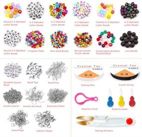 img 2 attached to 🧵 Yholin Embroidery Floss Kit - 2536pcs, 28 Colorful Threads with Pony Seed Beads, A-Z Alphabet Letter Beads, and Gemstone Beads for Friendship Bracelet String Making with Elastic String