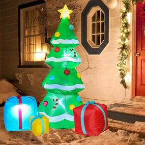 img 1 attached to 🎄 Bring Festive Cheer with Lvydec 7ft Lighted Inflatable Christmas Tree Decoration - Stunning LED-Lit Yard Decor with 3 Gift Boxes - Perfect for Christmas Party and Garden Décor!