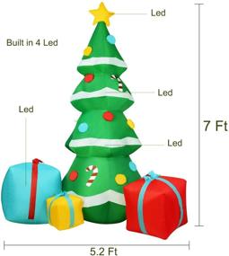 img 3 attached to 🎄 Bring Festive Cheer with Lvydec 7ft Lighted Inflatable Christmas Tree Decoration - Stunning LED-Lit Yard Decor with 3 Gift Boxes - Perfect for Christmas Party and Garden Décor!