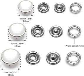 img 3 attached to CRAFTMEMORE 20 Sets 10.5MM Cloudy White Pearl Snaps: Classic Pearl-Like Fasteners for Western Shirts & Clothing