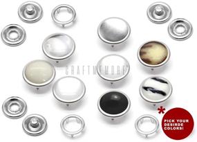 img 2 attached to CRAFTMEMORE 20 Sets 10.5MM Cloudy White Pearl Snaps: Classic Pearl-Like Fasteners for Western Shirts & Clothing