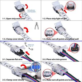 img 1 attached to 🔌 QIJIE RGB LED Connector for 10mm Strip Light, 4 Pin Board-to-Wire LED Tape Splice Terminal (10 PCS)