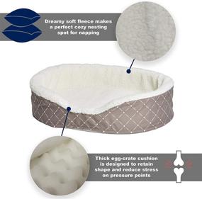 img 3 attached to 🐶 CU25MRD Orthopedic Cradle Pet Bed for Small Dogs & Cats - Midwest Homes for Pets, Mushroom / White Diamond Pattern