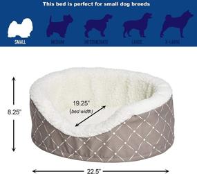 img 2 attached to 🐶 CU25MRD Orthopedic Cradle Pet Bed for Small Dogs & Cats - Midwest Homes for Pets, Mushroom / White Diamond Pattern