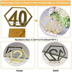 img 1 attached to 💍 Wedding Table Numbers, 1-20 Velidy Gold Acrylic Standing Table Numbers with Holder Base – Ideal for Events, Parties, Weddings, Catering Decorations