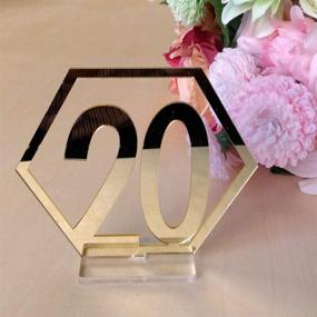 img 4 attached to 💍 Wedding Table Numbers, 1-20 Velidy Gold Acrylic Standing Table Numbers with Holder Base – Ideal for Events, Parties, Weddings, Catering Decorations