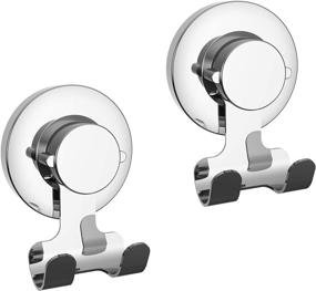 img 4 attached to 🧲 Suction Cup Hooks - Powerful Vacuum Organizer for Towel, Razor, Coat, Bathrobe, and Loofah - 304 Stainless Steel Removable Hooks for Bathroom & Kitchen - Towel Hanger Storage (2 Pack)