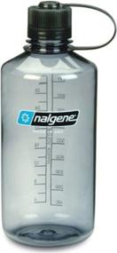 img 1 attached to 💧 Бутылка для воды на каждый день Nalgene с узким горлом, 32 унции - набор из 2 штук (Серый с черной крышкой)