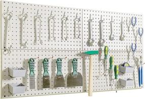 img 4 attached to 🔧 Garage Storage Organizer - Wallmaster 48pcs Pegboard Hooks Set, 48x24 Inch Steel Peg Board Tool Organizer with 4 Storage Bins (Beige)