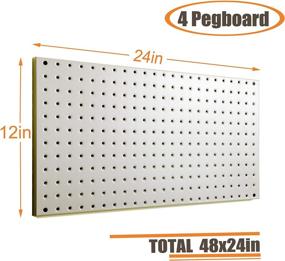 img 3 attached to 🔧 Garage Storage Organizer - Wallmaster 48pcs Pegboard Hooks Set, 48x24 Inch Steel Peg Board Tool Organizer with 4 Storage Bins (Beige)