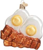 🍳 christmas tree ornaments: handcrafted glass blown bacon and eggs decorations for festive holiday season логотип