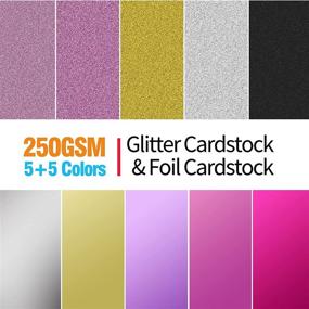 img 3 attached to 🎨 Colored Glitter & Foil Card Stock - 40 Sheets A4 250gsm/92lb for Craft Projects, Scrapbooking, Gift Wrapping - Metallic Mirror Board in 10 Vibrant Colors - Perfect for Birthdays, Weddings, and Parties