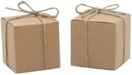 🎁 amajoy 50pcs rustic kraft paper favor boxes with 50pcs twine for wedding, baby shower candy favor logo