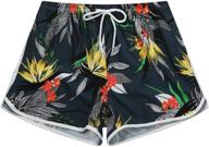 🌸 floral print women's swim shorts: stylish and comfortable board shorts for beach swimwear logo