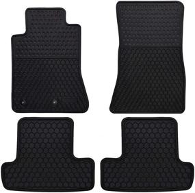 img 4 attached to 🚘 Custom Fit Megiteller Car Floor Mats for Ford Mustang 2015-2021 | Washable Odorless Heavy Duty Rubber (All Weather) Floor Liners | Front and Rear Row Set | Black