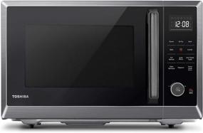 img 4 attached to Toshiba ML2-EC10SA(BS) Multifunctional Microwave Oven: Air Fry, Convection, and ECO Mode for Healthy Cooking, Turntable Position Memory, Easy-Clean Interior, 1.0 Cu.ft, Black Stainless Steel