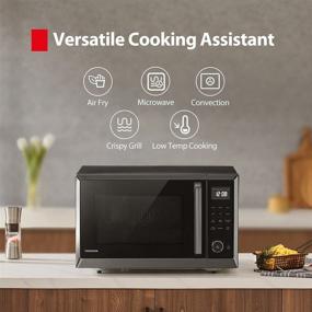 img 3 attached to Toshiba ML2-EC10SA(BS) Multifunctional Microwave Oven: Air Fry, Convection, and ECO Mode for Healthy Cooking, Turntable Position Memory, Easy-Clean Interior, 1.0 Cu.ft, Black Stainless Steel