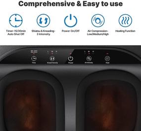 img 3 attached to 🦶 Идеальное облегчение усталых мышц: массажер для стоп RENPHO с подогревом и глубоким шиацу-массажем