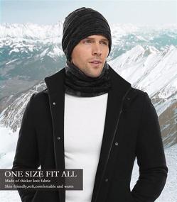 img 1 attached to Winter Beanie Scarf Warmer Fleece Sports & Fitness