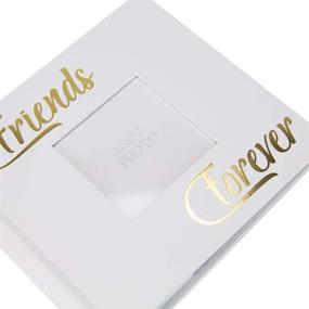 img 2 attached to Cherished Memories Forever: Happy Homewares Modern White Friends Forever 📷 Photo Album – Holds 80 4x6 Pictures with Gold Foil Text