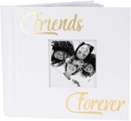 cherished memories forever: happy homewares modern white friends forever 📷 photo album – holds 80 4x6 pictures with gold foil text logo