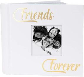 img 4 attached to Cherished Memories Forever: Happy Homewares Modern White Friends Forever 📷 Photo Album – Holds 80 4x6 Pictures with Gold Foil Text