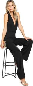 img 2 attached to 👗 Sleeveless Jumpsuits Rompers for Women - MAKEMECHIC 1 Black Clothing for Jumpsuits, Rompers, and Overalls