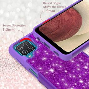 img 1 attached to 💜 Glitter Case for Samsung Galaxy A12 6.5 Inch - Cute Purple Sparkle Phone Cover for Girls & Women - Anti-Shock, Anti-Scratch TPU+PC Protective Case - 2021