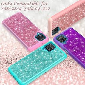 img 3 attached to 💜 Glitter Case for Samsung Galaxy A12 6.5 Inch - Cute Purple Sparkle Phone Cover for Girls & Women - Anti-Shock, Anti-Scratch TPU+PC Protective Case - 2021