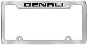 img 3 attached to 🚗 GMC Denali Engraved License Plate Frame Holder - Chrome Plated Metal Top