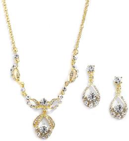 img 4 attached to Mariell Vintage Necklace Earrings Bridesmaids Women's Jewelry