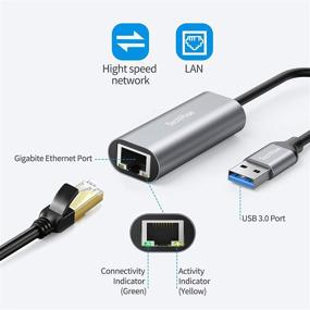 img 3 attached to 💻 TechRise USB 3.0 to Ethernet RJ45 LAN Gigabit Adapter - 10/100/1000 Mbps USB Ethernet Adapter for Mac OS X, Linux, Chrome OS, Windows 10/8.1/8/7/XP/Vista